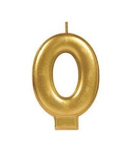 Number 0 Gold Candle