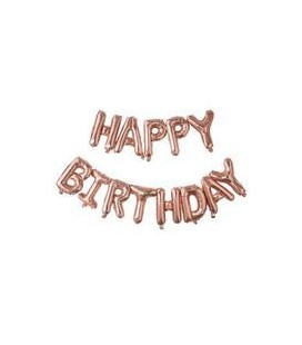 Happy Birthday Rose Gold Letters Mylar Balloons