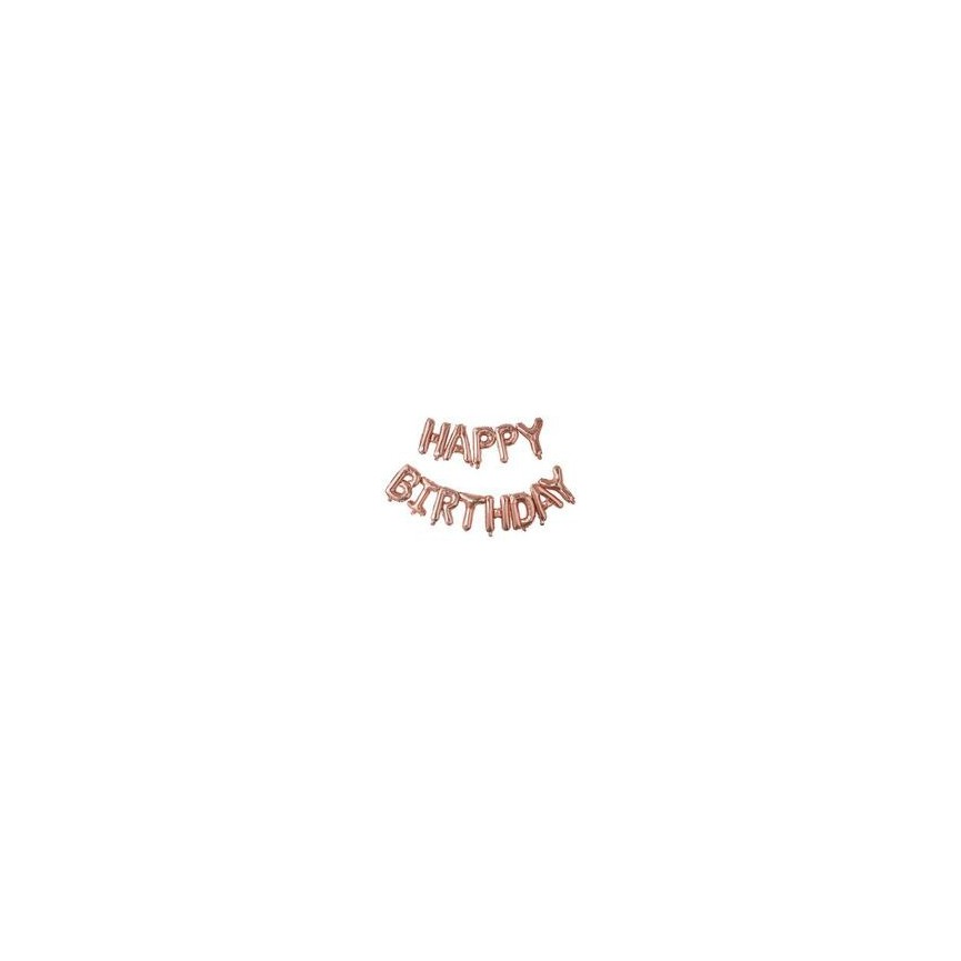 Happy Birthday Rose Gold Letters Mylar Balloons