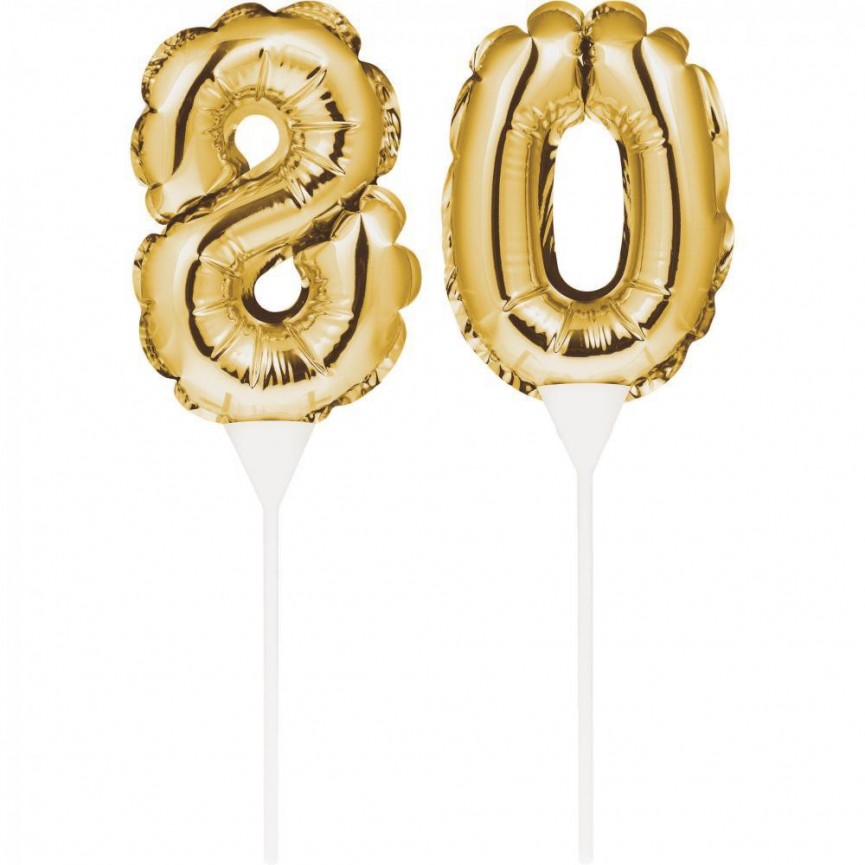 Mini Ballon Doré Cake Topper Chiffre 70