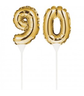 Mini Gold Balloon Number 70 Cake Topper