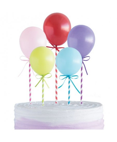 5 Mini Ballons Cake Topper