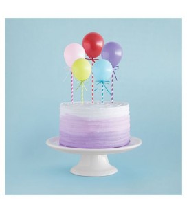 5 Mini Ballons Cake Topper