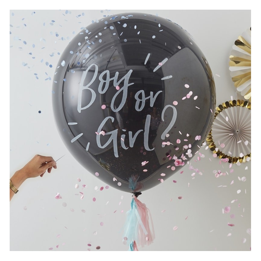 3 Rose Gold Giant Confetti Balloons