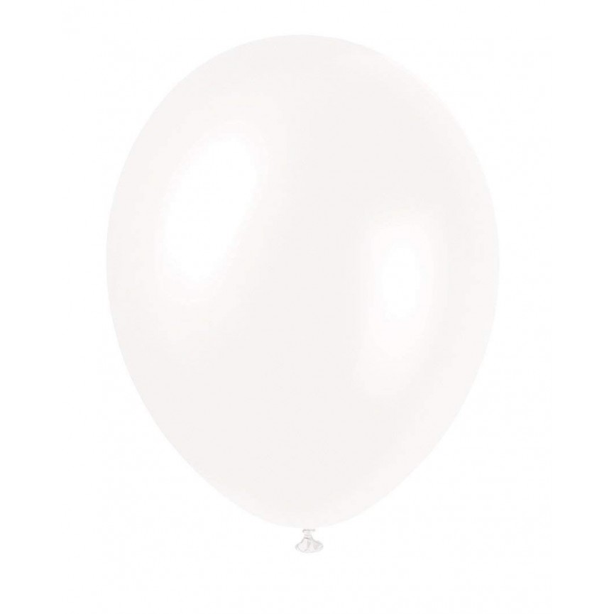 8 Ballons Blanc Irisé Nacré