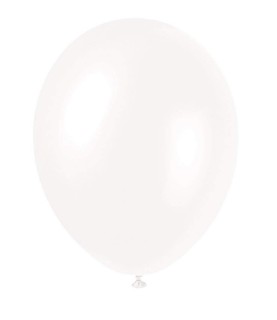 8 Pearlized Iridescent White Balloons