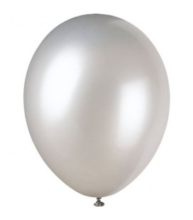 8 Perl-Silberne Luftballons