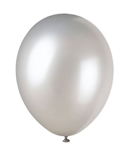 8 Pearlized Shimmer Silver Balloons