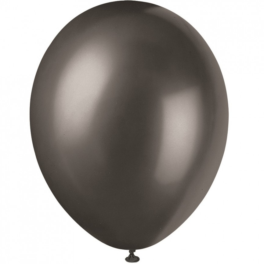 8 Pearlized Ink Black Balloons