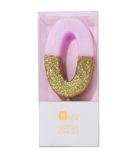 Number 0 Gold Candle