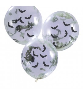 Luftballons mit Fledermaus-Konfetti