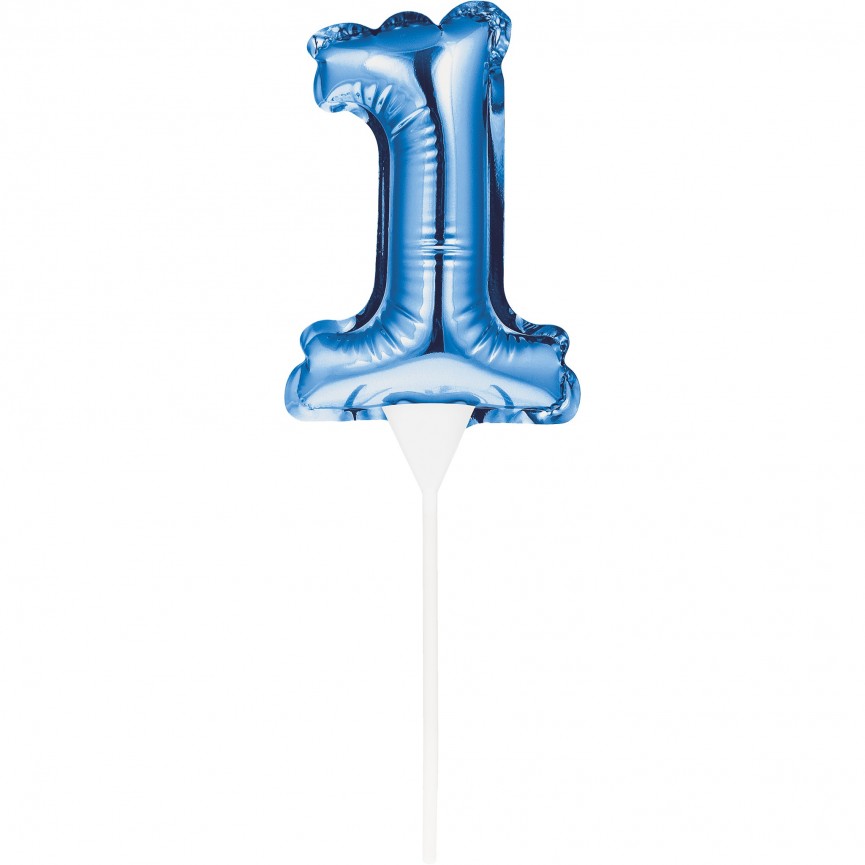 Mini Ballon Bleu Cake Topper Chiffre 1