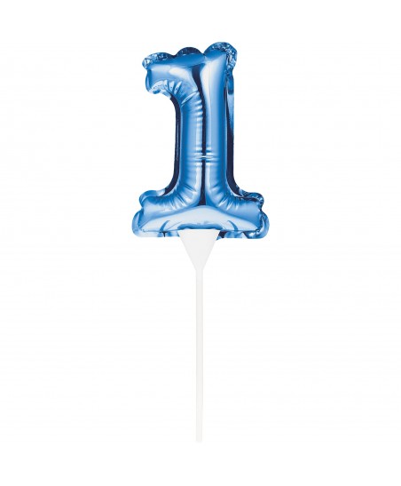Mini Ballon Bleu Cake Topper Chiffre 1