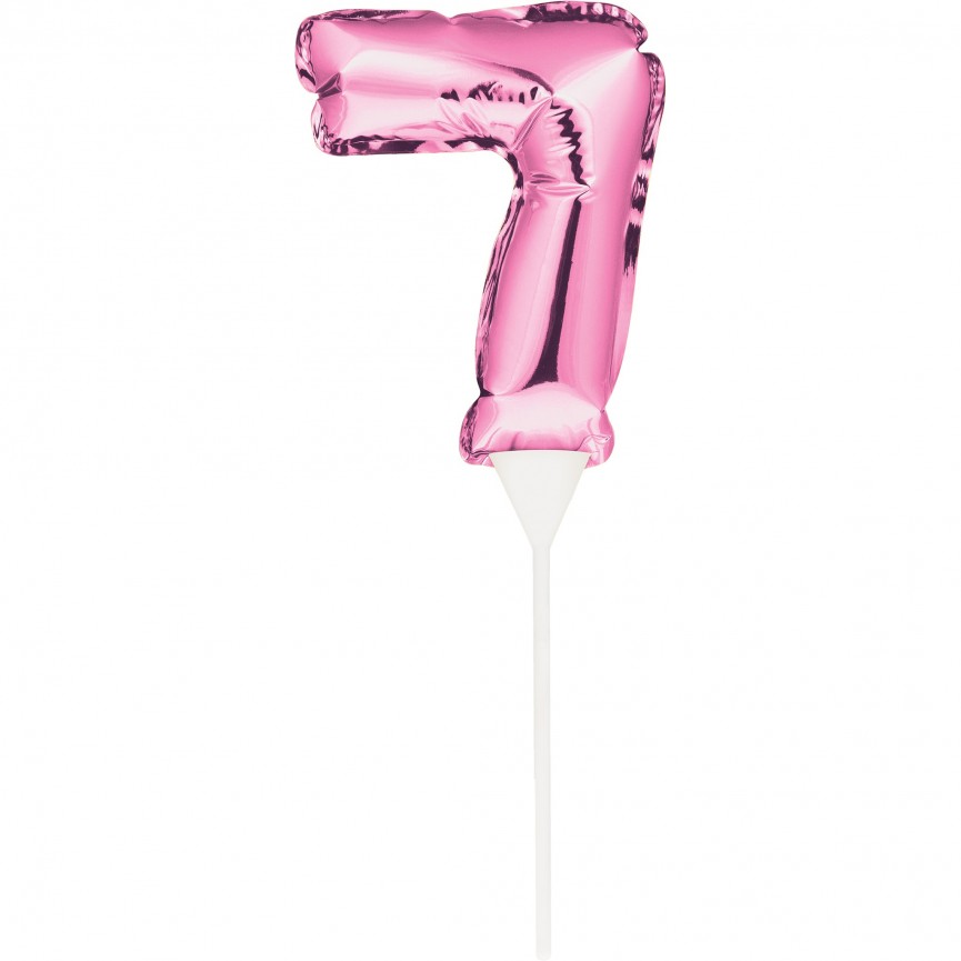 MINI BALLON ROSE CAKE TOPPER CHIFFRE 7