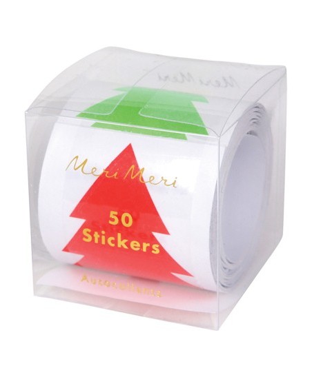 Roll of Christmas tree stickers