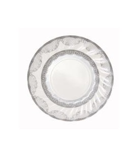 Small Silver Party Porcelain Plates