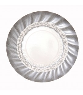 Small Silver Party Porcelain Plates