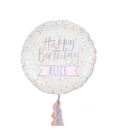 Ballon Mylar Happy Birthday Personnalisé - Pastel Party