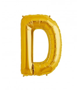 Gold Letter D Mylar Balloon