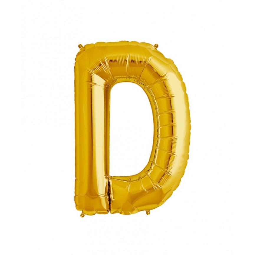 Gold Letter D Mylar Balloon