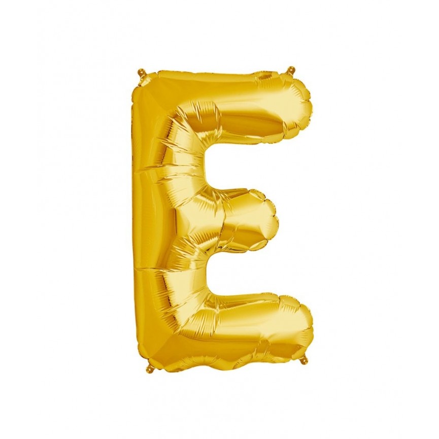 Gold Letter E Mylar Balloon