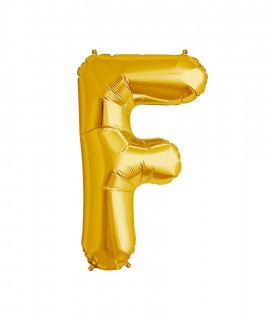 Gold Letter F Mylar Balloon