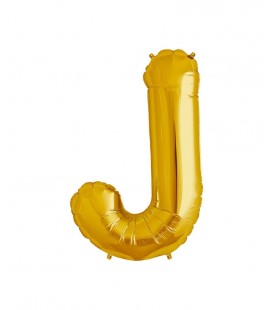 Gold Letter J Mylar Balloon