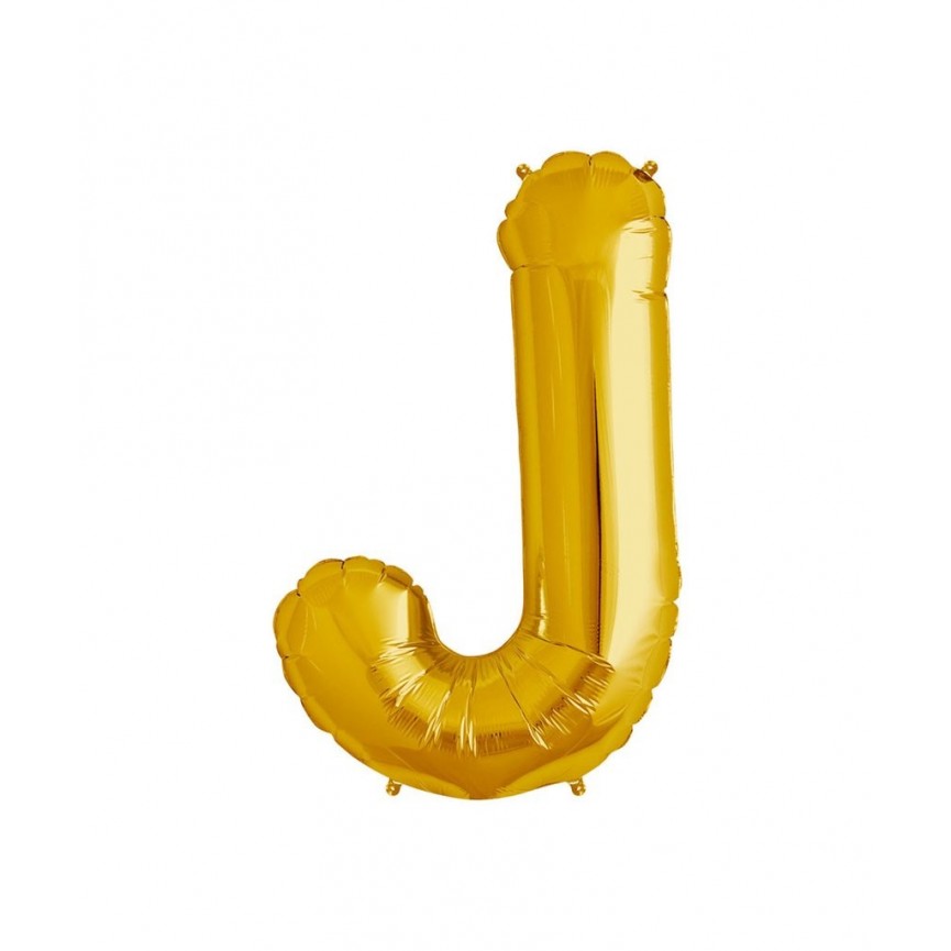 Gold Letter J Mylar Balloon