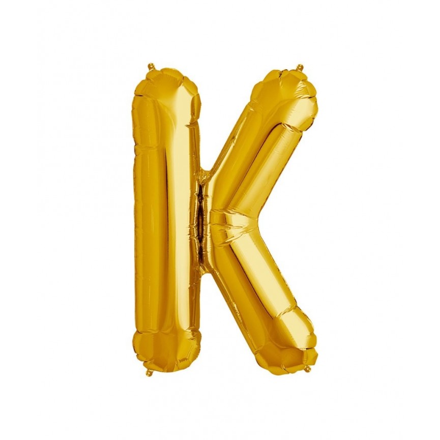 Gold Letter K Mylar Balloon