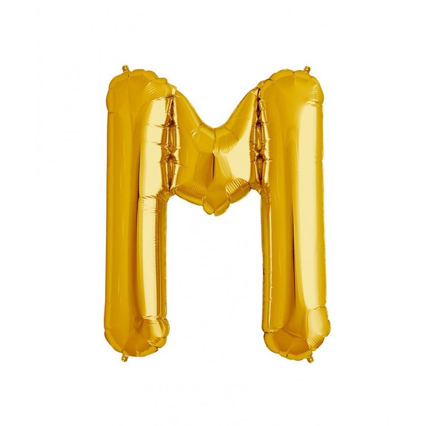 Gold Letter M Mylar Balloon