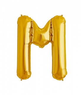 Gold Letter M Mylar Balloon