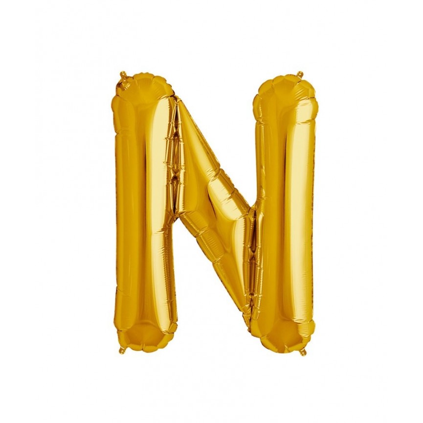 Gold Letter N Mylar Balloon