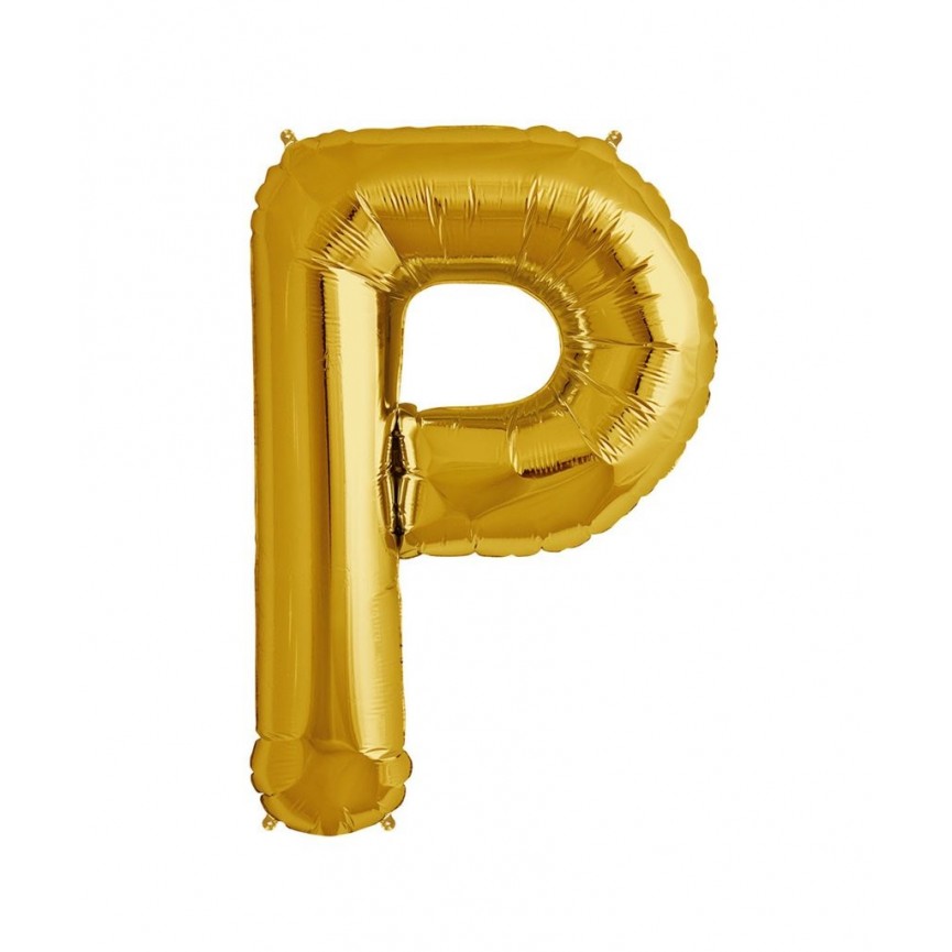 Gold Letter P Mylar Balloon