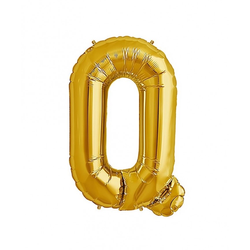 Goldener Folienluftballon "Q"