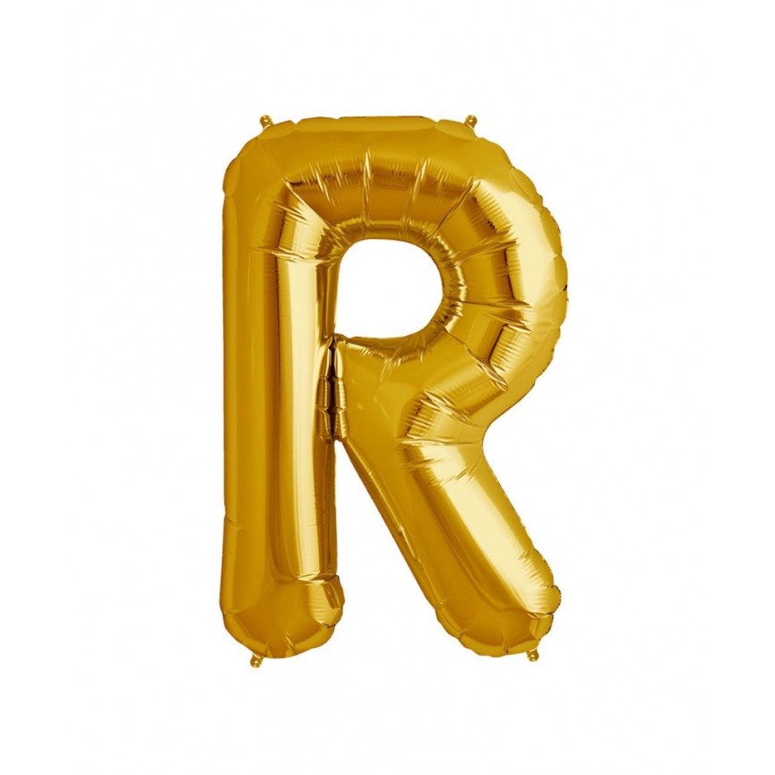 Goldener Folienluftballon "R"