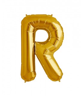 Gold Letter R Mylar Balloon