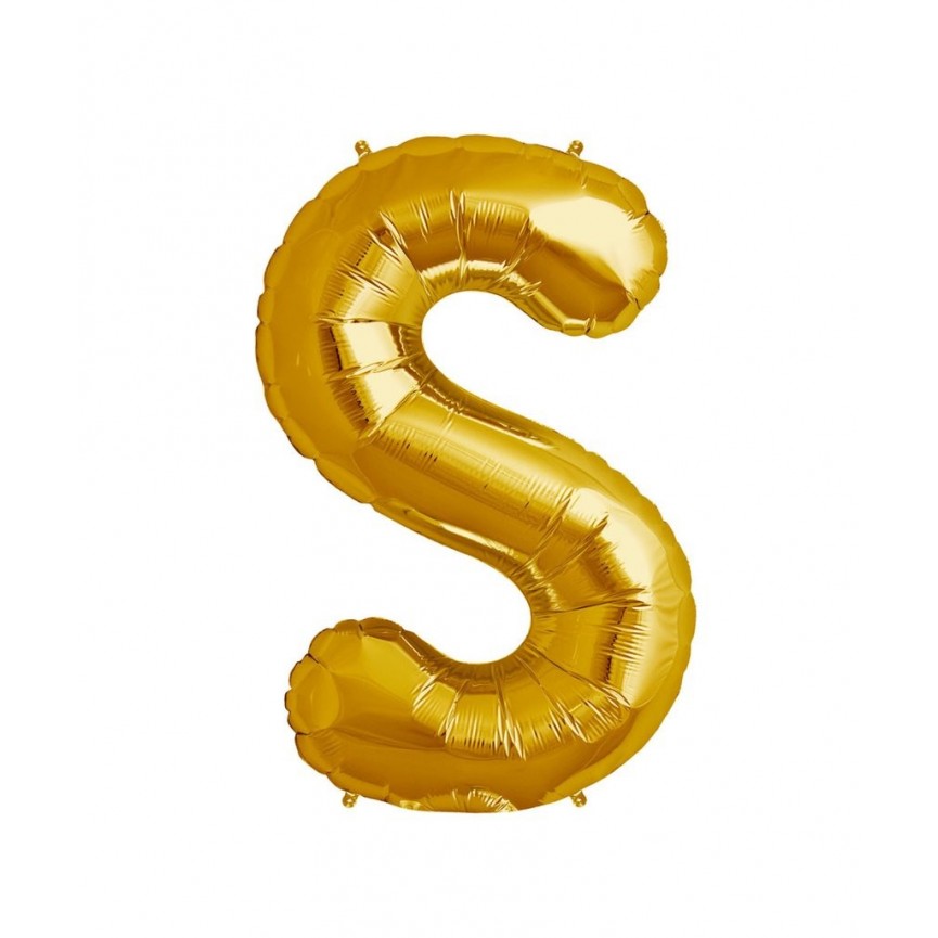 Gold Letter S Mylar Balloon