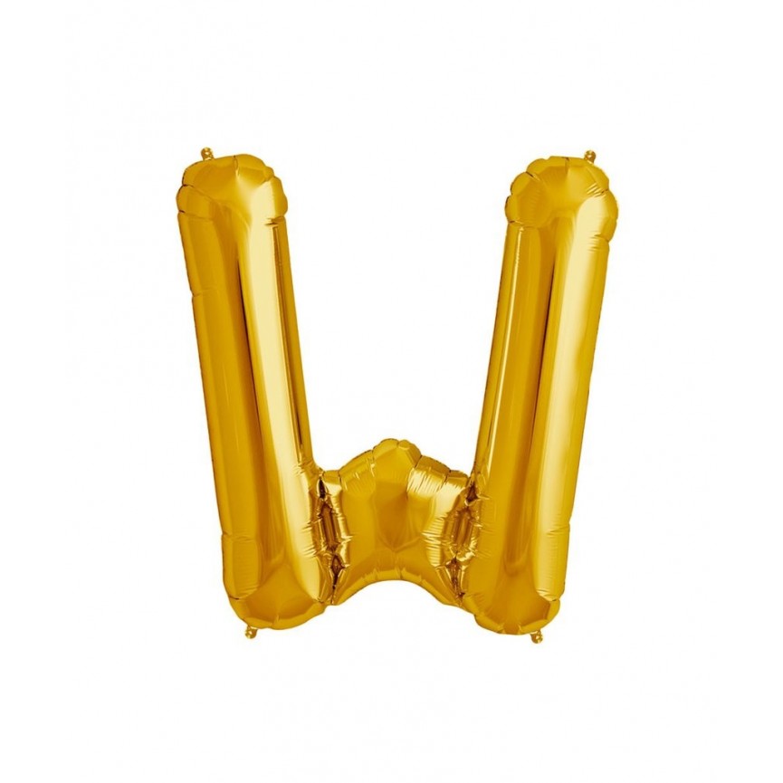 Gold Letter W Mylar Balloon