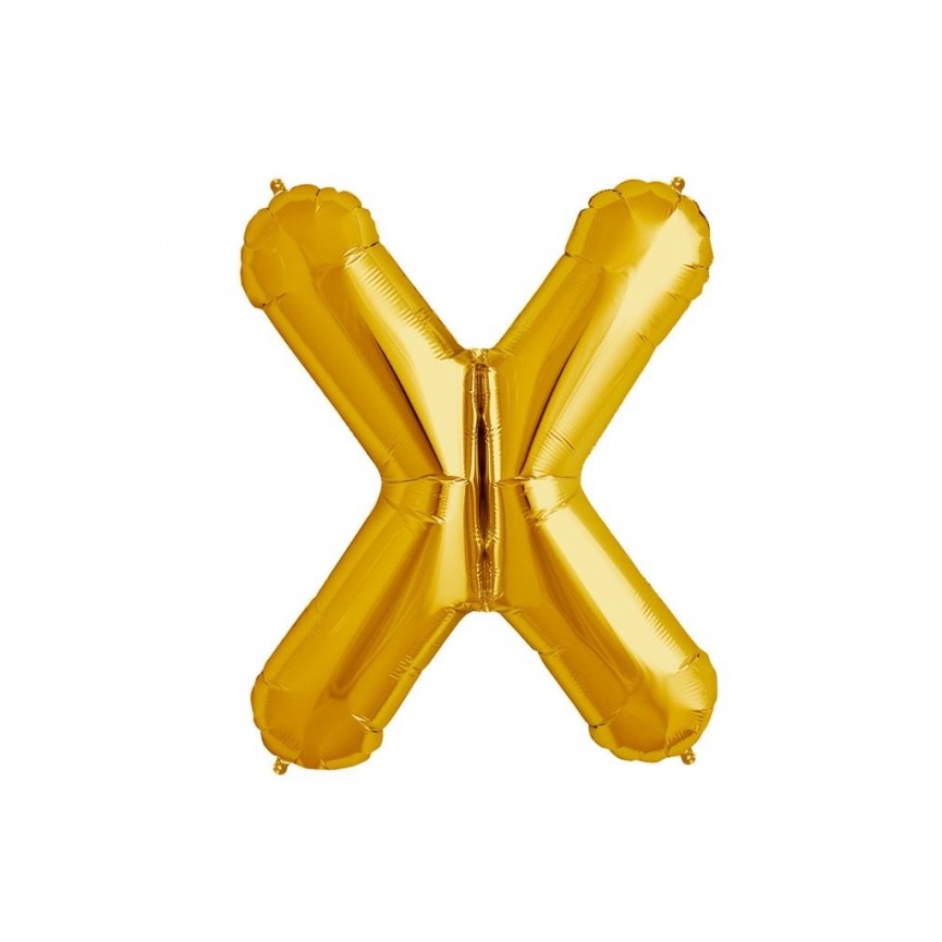 Gold Letter X Mylar Balloon