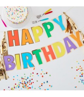 Over the Rainbow Happy Birthday Girlande