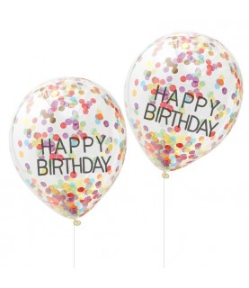 5 Happy Birthday Confetti Balloons