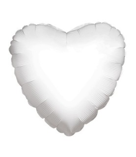 White Heart Mylar Balloon