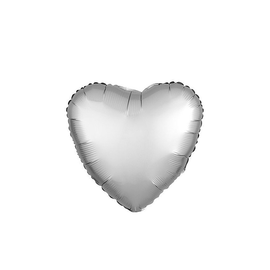 Silver Heart Mylar Balloon