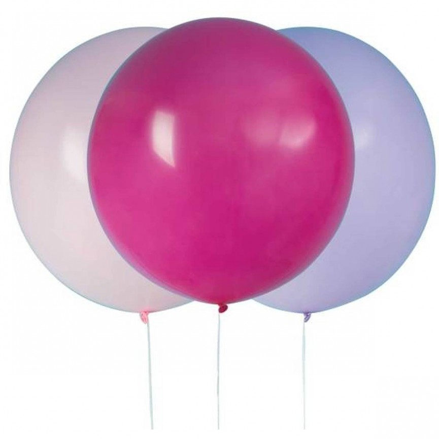 3 Giant Assorted Pink Balloons