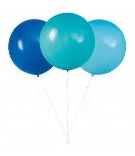 3 Giant Assorted Blue Balloons
