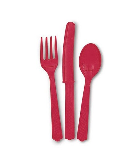 18 Red Cutlery