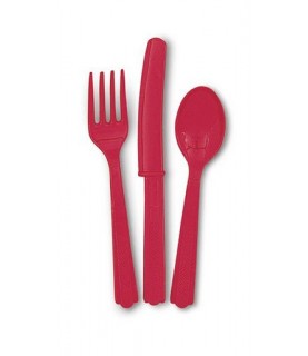 18 Red Cutlery