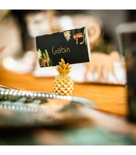 2 Gold Pineapple Place Card Holder