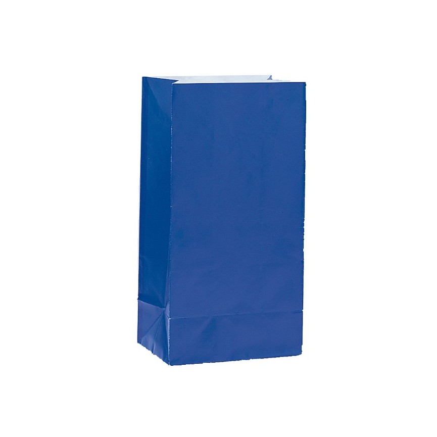 12 Royal Blue Paper Party Bags