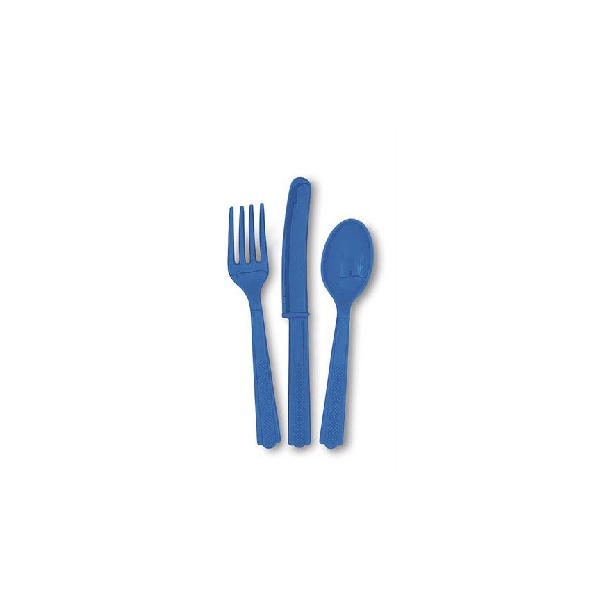 18 Royal Blue Cutlery